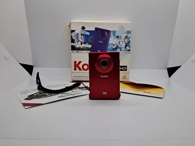 Kodak Mini HD Video Camera With 2GB MicroSD Card Red For Parts Or Repair - Image 1 of 4