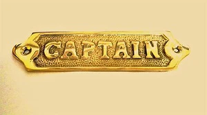 DOOR SIGN " CAPTAIN" BRASS - PLAQUE AND SIGNS - NAUTICAL - BOAT - MARITIME - Picture 1 of 1