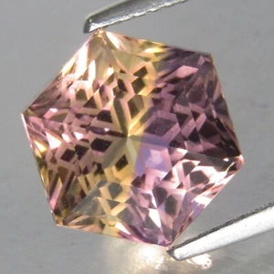 7.52Cts Stupendous Natural Ametrine 11.2mm Hexagon Precision Cut Loose Gemstone - Picture 1 of 4