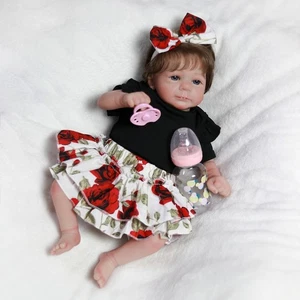18" Real Life Like Reborn Baby Puppen Mädchen Puppe Vinyl Silikon süß Neugeborenes Geschenk - Bild 1 von 7