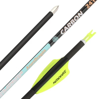 32" 24T Pure Carbon Arrow SP300-1000 Vanes ID4.2 Compound Recurve Bow Hunt 001" - Image 1 of 4