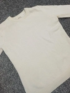 Woolovers Jumper Men Small White Lambs Wool Knit Pullover Crew Neck Chest 34 - Picture 1 of 11