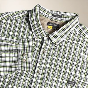 Eddie Bauer grün kariertes Button-Down-Hemd Rollriegelärmel klassische Passform adrette XLT - Bild 1 von 8
