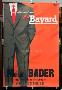 Un vêtement : un BAYARD, Maison Bader. Affiche originale, Vintage poster 1954 - Picture 1 of 4