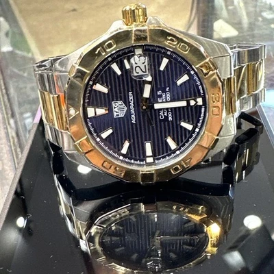 TAG HEUER AQUARACER Date CALIBRE  5 - 300M TWO TONE BLUE DIAL  WBD2120 - Image 1 of 4