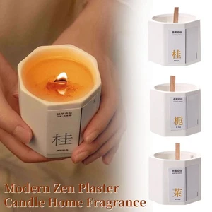 Candela Zen moderna in gesso fragranza casa, 36H brucia cera di soia senza ftalati nuova I8 - Foto 1 di 18