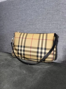Bolso de Hombro BURBERRY House Check Recubierto a Cuadros Lona Pochette De Colección Raro  - Imagen 1 de 14