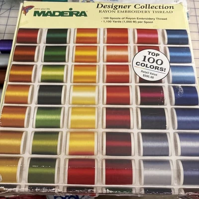 Madeira Designers Collection Rayon Embroidery Thread 100 Spools 1100 Yards Each! - Image 1 of 4