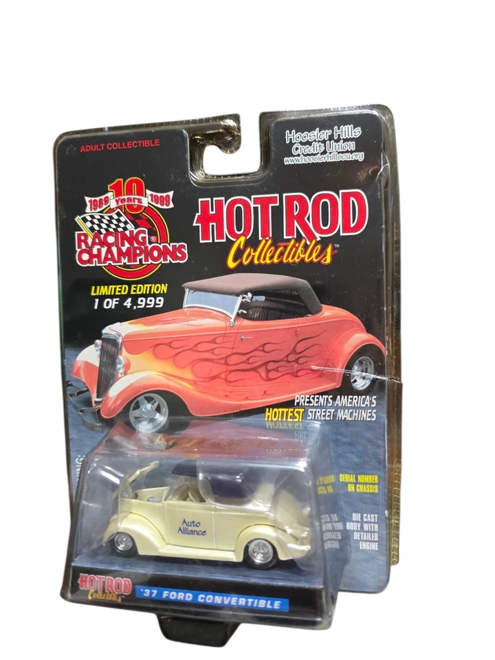 Racing Champions Hot Rod Magazine 1937 Ford Convertible Diecast 1:64