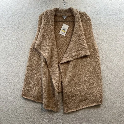 KENSIE Assymetrical VEST Super Soft Furry Beige Tan Color Womens Size Medium NWT - Image 1 of 4
