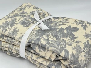 New Pottery Barn Sorrel Toile Floral Blackout Drape Curtain 50” X 108 Steel Blue - Picture 1 of 5