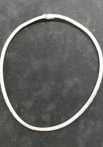 925 Sterling Silver  Necklace Choker with Design 17" Long Sterling 925 Silver  - Picture 1 of 9