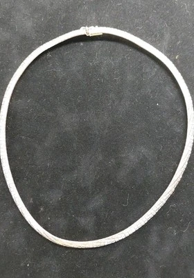 925 Sterling Silver  Necklace Choker with Design 17" Long Sterling 925 Silver  - Image 1 of 4