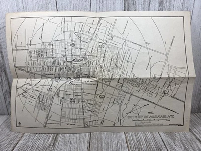De colección 1915 St. Albans VT Mapa de la Ciudad Dewart Cajas de Alarma de Incendio Límites de Sala Ferrocarril Foto 1 de 4