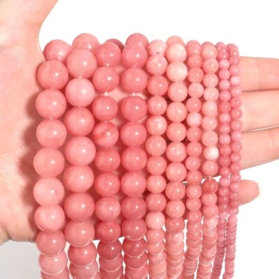 DIS-SCHMUCK CHALCEDON JADE Kugel Strang Kette Kettenstrang 38 cm, 4-6-8-10 mm Ø