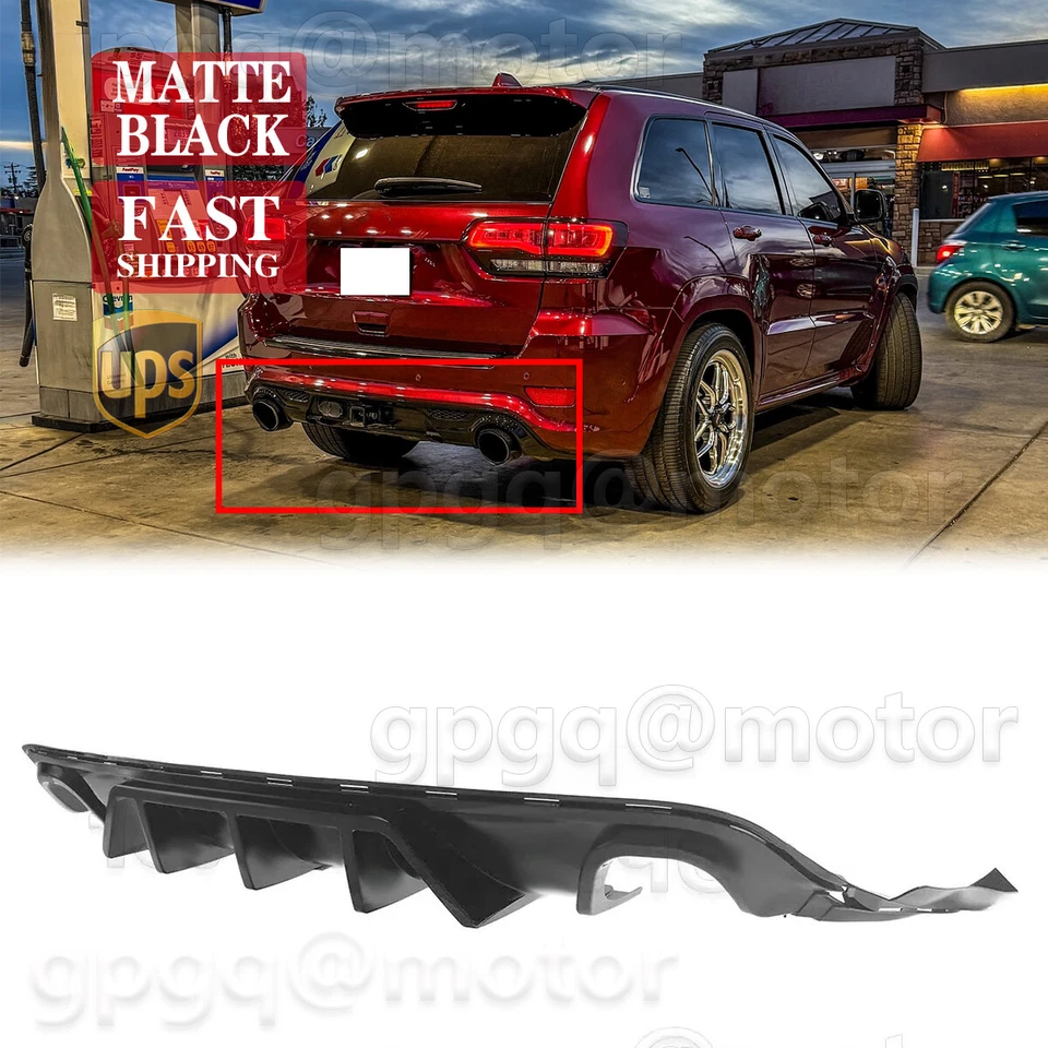 For Jeep Grand Cherokee SRT / Trackhawk 14-2021 Matte Black Rear Bumper Diffuser - Image 1 of 4