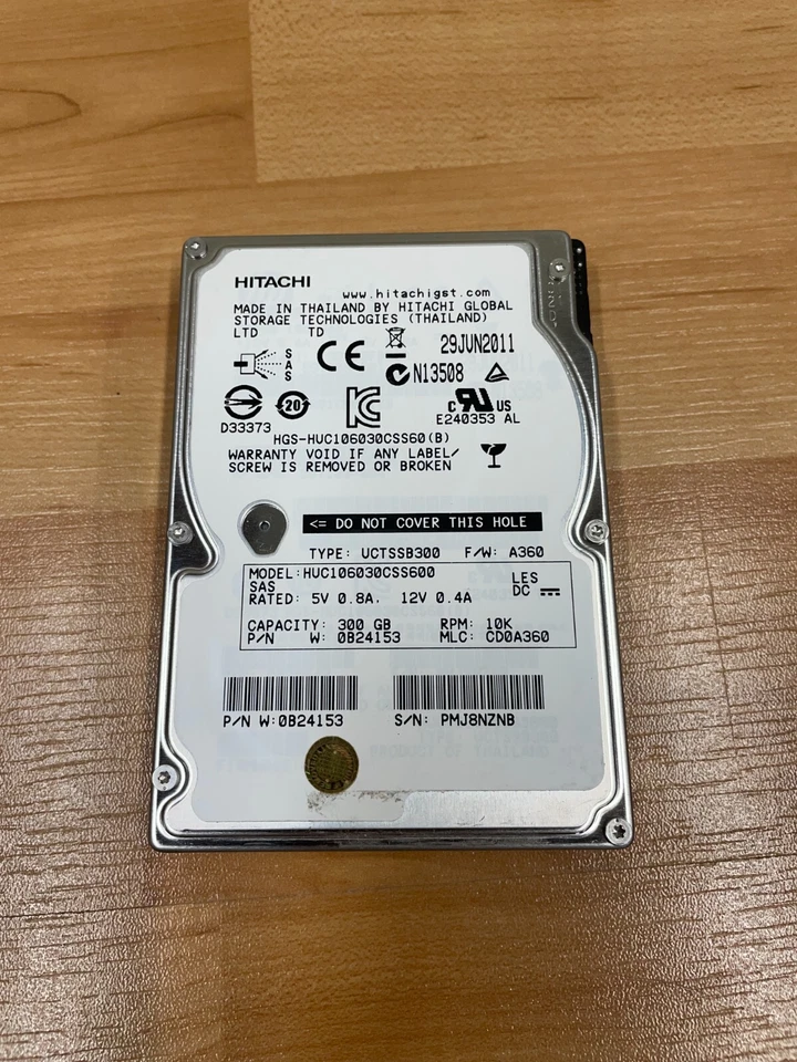 0B25660 HITACHI 300GB 10K SAS 2.5'' HARD DRIVE HUC106030CSS600 - Image 1 of 1