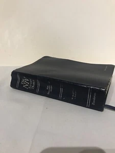Zondervan NIV Bible d'étude en cuir collé paroles du Christ en rouge indexé - Photo 1/12