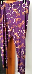 Leggings de cadena púrpura y estampado con bloqueo talla única 1X (funciona pequeña - talla L) - Imagen 1 de 4
