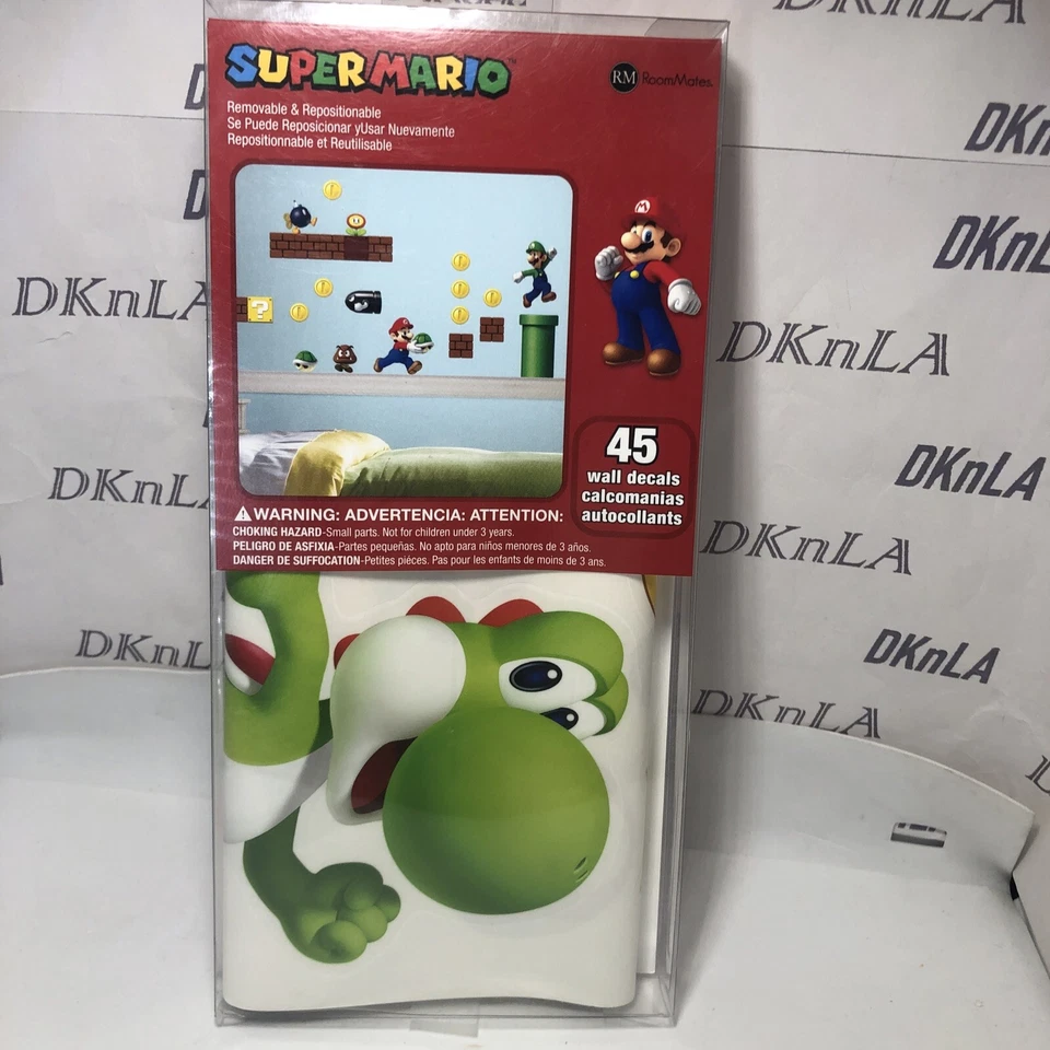 Super Mario Bricks Coins 45 Big Wall Luigi Nintendo Decals Room Decor Stickers