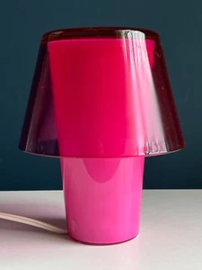 Vintage IKEA Gavik Desk Table Lamp Light Glass Shade Pink & Purple - Picture 1 of 23