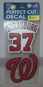 STEPHEN STRASBURG WASHINGTON NATIONALS WINCRAFT SET OF 2 4X4 PERFECT CUT DECALS - Picture 1 of 1