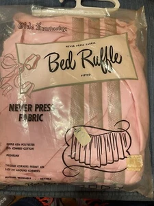 Vtg Olde Kentucky Fitted Bed Ruffle PINK Full - Picture 1 of 5