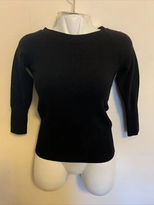 NWT Women’s Willi Smith Black Color 3/4 Sleeve Cashmere Knit Sweater Size S - Image 1 of 4