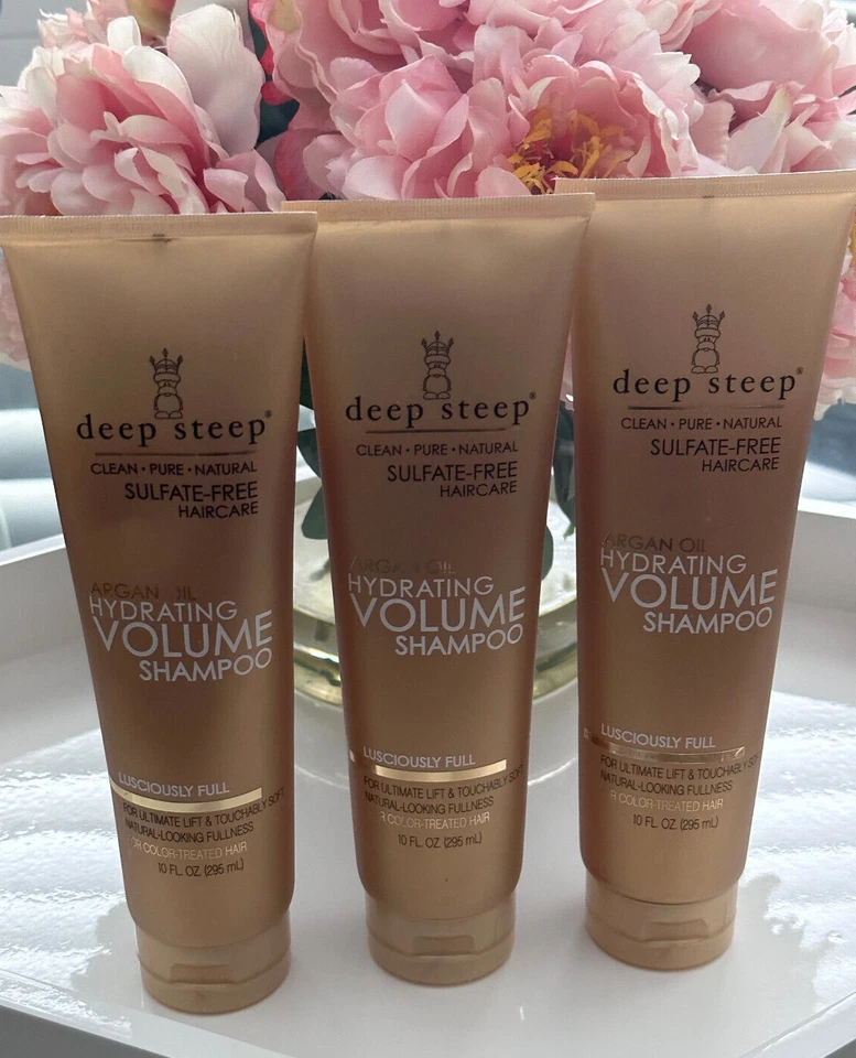 3x Deep Steep Argan Hydrating Volume Shampoo 10 fl oz each - Image 1 of 1