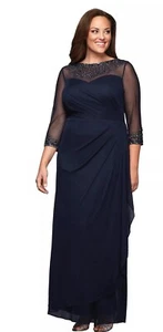 Alex Abendkleid Perlen Illusion Aline $ 235 (10) Nordstrom - Bild 1 von 2