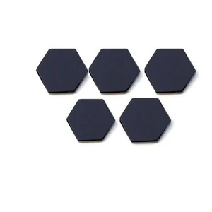 Hexagon Both Side Flat Back Natural Black Onyx 8x8mm To 15x15mm Loose Gemstone - Picture 1 of 5