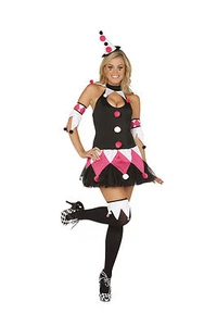 Sexy 4PC Court Jester Women's Halloween Costume. Medium and Large - Picture 1 of 2