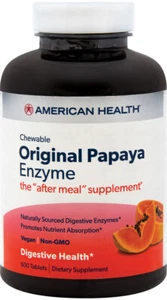 Original Papaya Enzyme, 600 Chewable Tablets, AMERICAN HEALTH, After Meal, UK - Picture 1 of 3