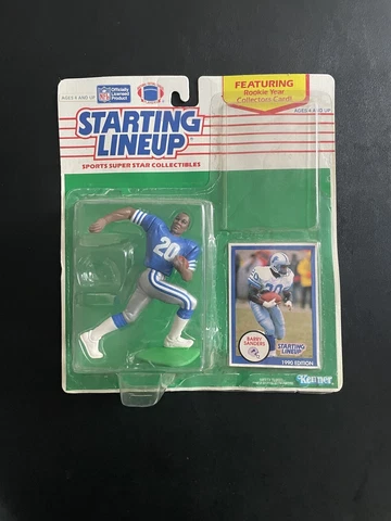 1990 Starting Lineup - Barry Sanders w/ Rookie Year Card - NFL Detroit Lions Cover