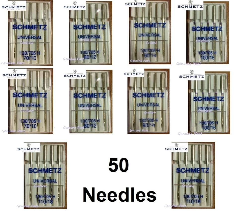50 AGUJAS MIXTAS DE MÁQUINA DE COSER SCHMETZ CALIDAD SUPERIOR SE ADAPTA A BERNINA  Foto 1 de 1
