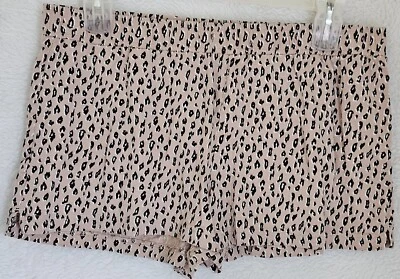 Calvin Klein Womens Sleep Lounge Shorts Size XL X Large Tan Black White Leopard - Image 1 of 4