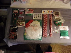 Christmas Holiday Crafting Lot Bows Mini Trains Beard Glasses Plus 90's - Picture 1 of 4