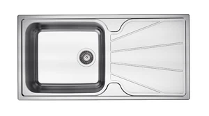 Impression grande 1.0 una ciotola acciaio inox lavello cucina kit rifiuti reversibile - Foto 1 di 11