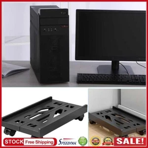 Computer Tower Stand with 4Caster Wheel PC Tower Stand Holder CPU Holder (Black) - Photo 1/8