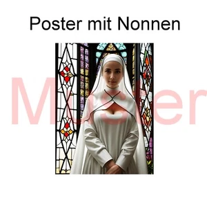 Nonnen AI Erotik Poster, Nackte Frau, Kunstdruck - Bild 1 von 17