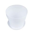 Plastic Plant Flower Pot Planter With Saucer Tray Round Gloss Home Garden Decor,