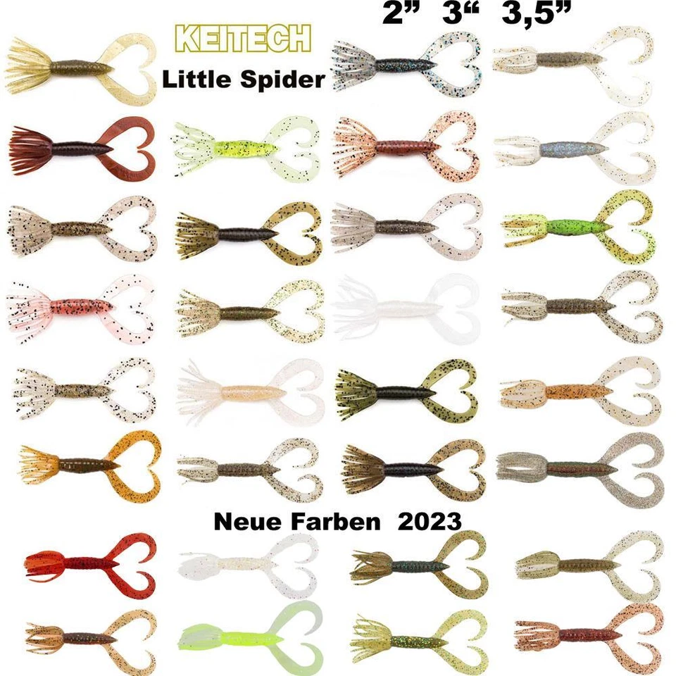 Keitech Little Spider 2" 3" 3,5" Fransenköder Gufi Top Barsch Köder alle Farben - Bild 1 von 1