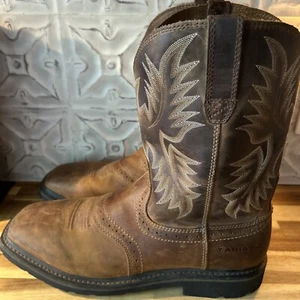 Botas de trabajo ARIAT Sierra Western Cowboy Ranch punta cuadrada para hombre 14D corteza 10010148 - Imagen 1 de 12
