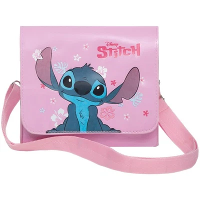 Disney Stitch & Angel Girls Pink Shoulder Handbag Lilo & Stitch Crossbody Bag... - Image 1 of 4