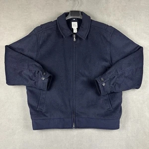 Vintage Field Gear Bomber Jacket Mens Large Blue Wool Coat Full Zip Lined GUC - Picture 1 of 17