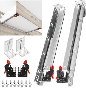 SHUHANG 1 Pair Undermount Drawer Slides 24 inch Soft Close 80 lb Load Capacity - Picture 1 of 7