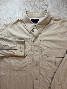 5.11 511 Tactical Series Button Up Shirt Mens XL Tall Beige Long Sleeve Vented - Picture 1 of 12