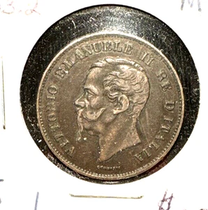 Italy 1861 M 5 centesimi KM 3.2 XF - Picture 1 of 2