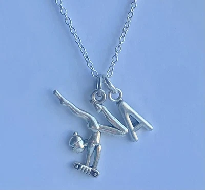 "Collar de gimnasia personalizado elige un dije de letras cadena de 18"" 🏅🤸" Foto 1 de 2