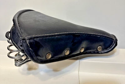 Vintage CPC Cycle Products Company Spring Bicycle Seat Taiwan Faux Leather Black - Image 1 of 4